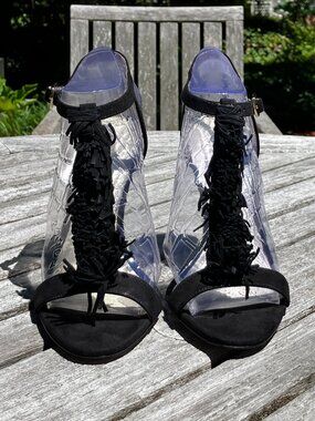 💖BCBG Black Suede Heels - Size 7.5M